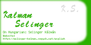 kalman selinger business card
