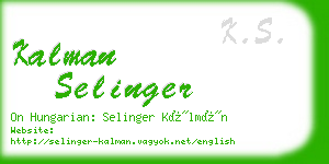 kalman selinger business card